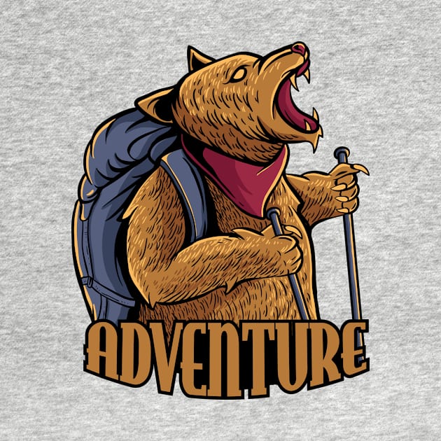 Adventure Bear Hiking Hiker Camper Mountain Hike Forest by anubis1986